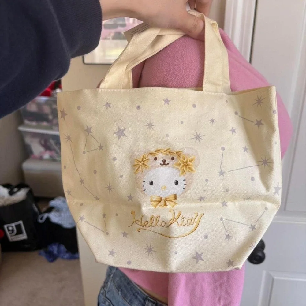 RARE Y2k 2002 Sanrio hello kitty golden holiday bear bag